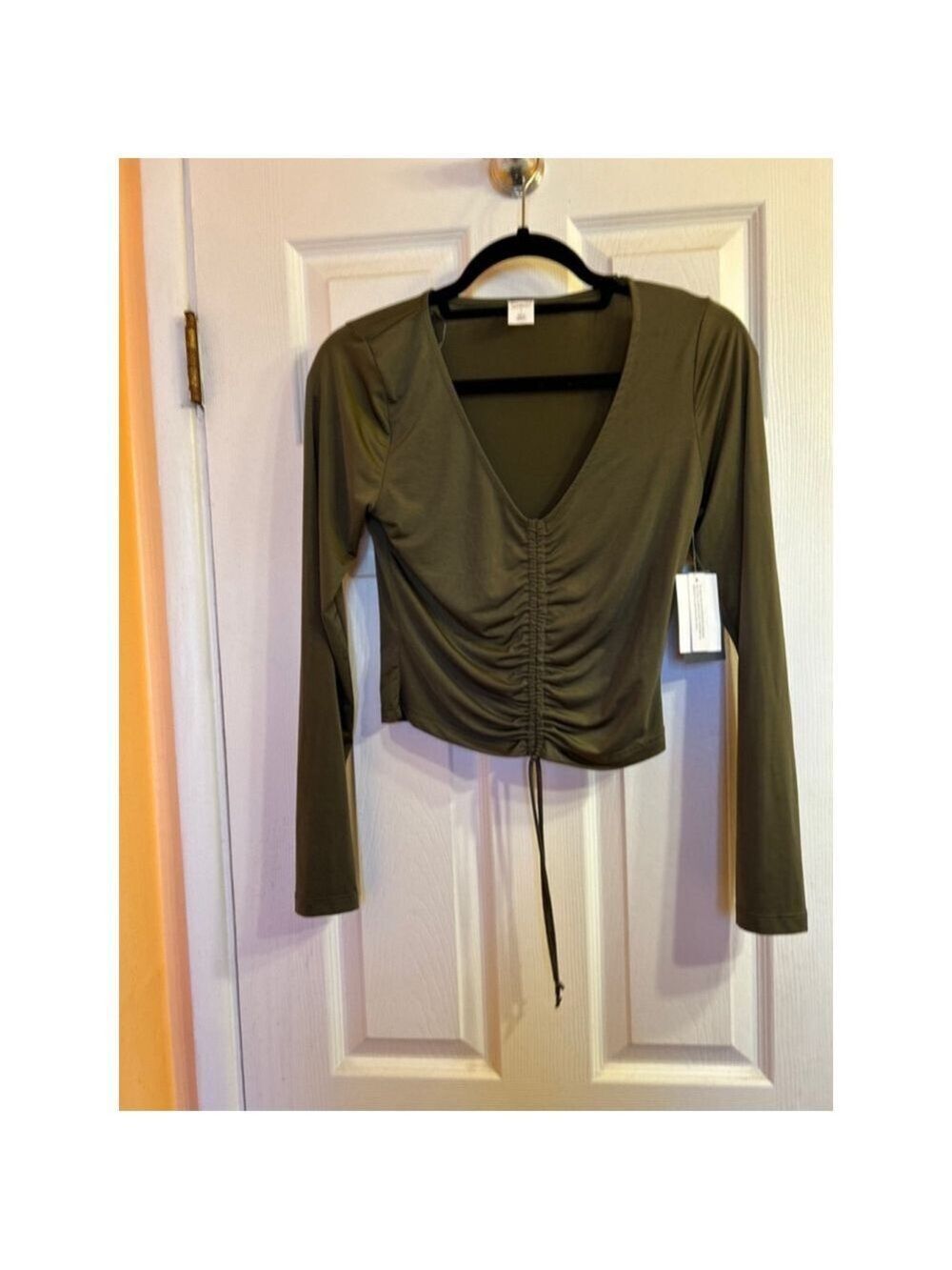 NWT olive green long sleeve top